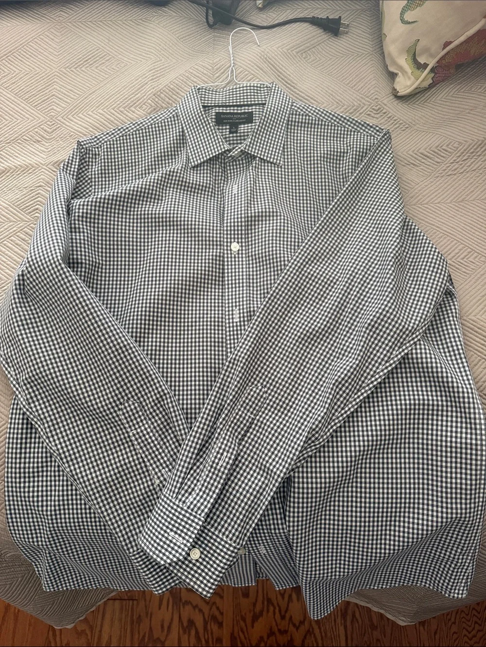 Banana Republic Black & White Check Dress Shirt